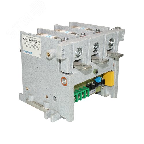 Контактор вакуумный КВТ-1,14-2,5/125-3 У3, трёхполюсный, 125А, 110В AC/DC, 4з+3р, нереверсивный, без реле, IP00  (ЭТ)
