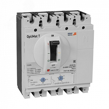 Выключатель автоматический OptiMat T250H M 125 A 4P